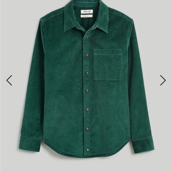 Madewell Men’s Corduroy Easy Long Sleeve Shirt Green Medium NWT - Picture 3 of 9